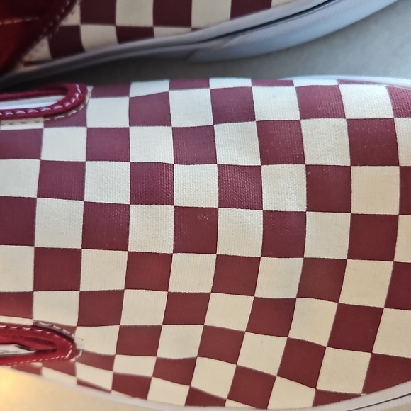 Vans Maroon Checkered Slip Ons - Picture 13 of 14